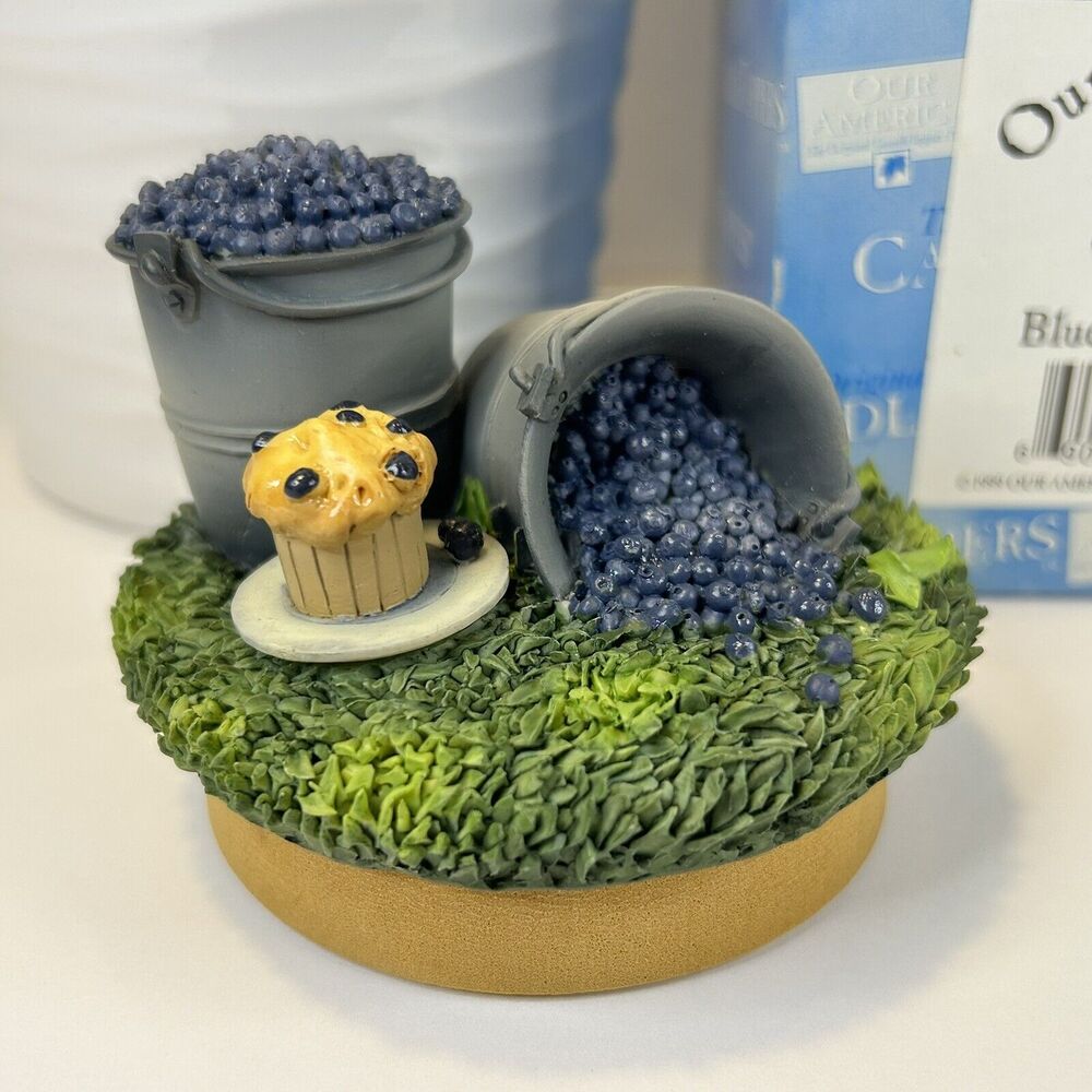 Vintage 1999 Blueberry 3” Candle Topper Our America Gift, New In Box‎